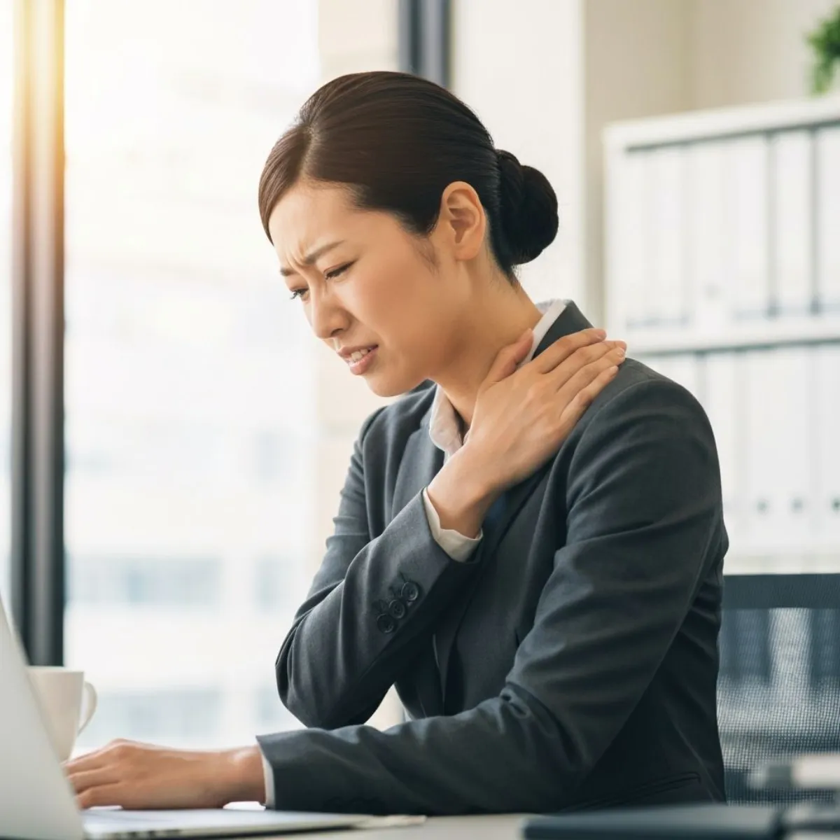 肩こりで悩む女性
